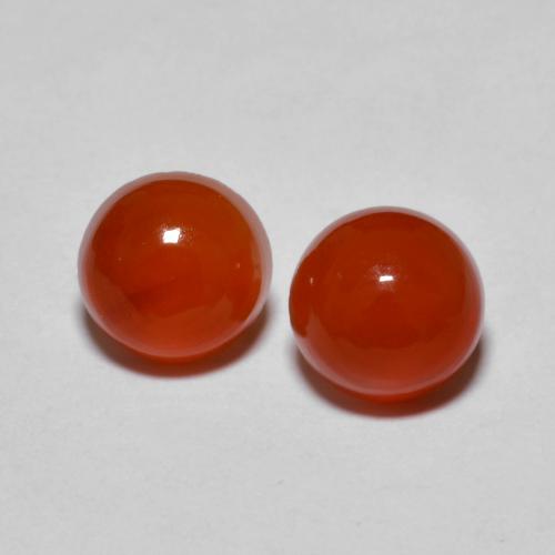 Amber Orange Agate Gem - 1ct Round Cabochon (ID: 605584)