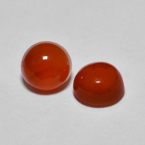 1.90 ctw Orange Agate Stones, Natural Agate in Round Cabochon Shape for Sale