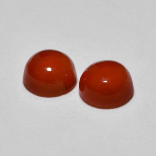 Agate Gemstones in 6 mm (calibrated) Size for Sale, Agate Stones in Amber Orange Color