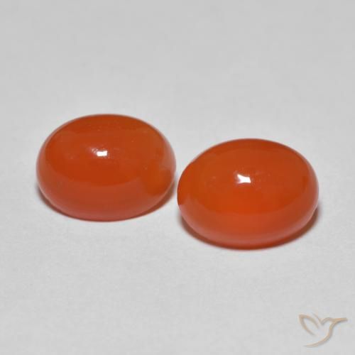 2.8 ct Orange Agate, 8 x 6.1 mm Oval Cut From India, Photo A