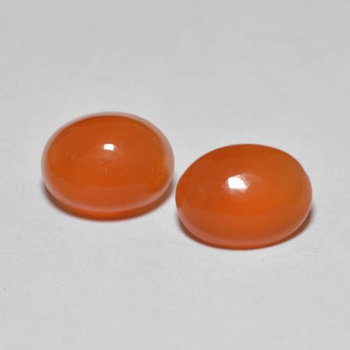 Intense Orange Agate Gem - 1.2ct Oval Cabochon (ID: 605858)