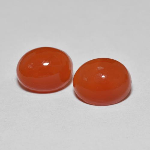 Fire Red Agate Gem - 1.8ct Oval Cabochon (ID: 605859)