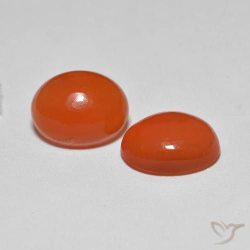 3.45 ct Orange Agate, 8.9 x 7 mm Oval Cut From India, Photo A