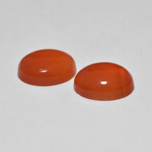 Agate Gemstones in 9 x 7 mm (calibrated) Size for Sale, Agate Stones in Medium Orange Color