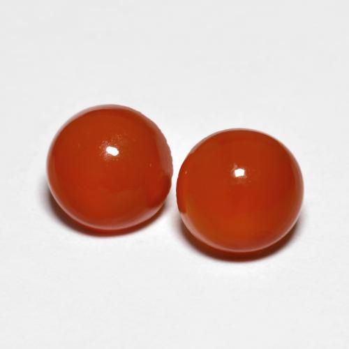 Medium Red Agate Gem - 0.8ct Round Cabochon (ID: 606507)