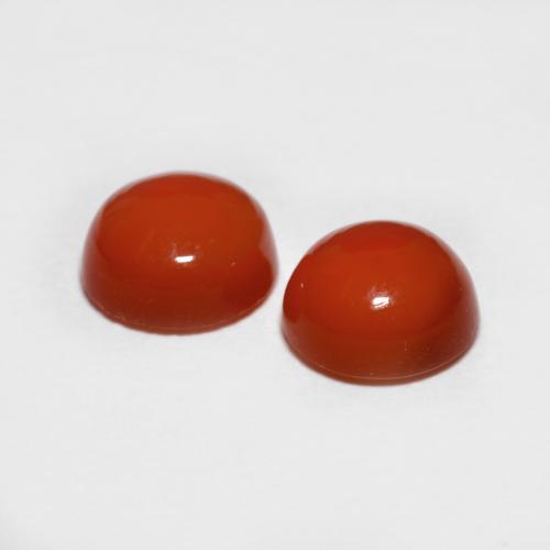 Agate Gemstones in 6 mm (calibrated) Size for Sale, Agate Stones in Medium Red Color