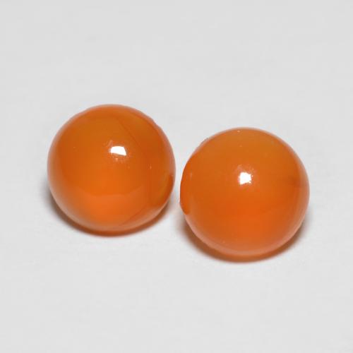 Medium Orange Agate Gem - 0.8ct Round Cabochon (ID: 606508)