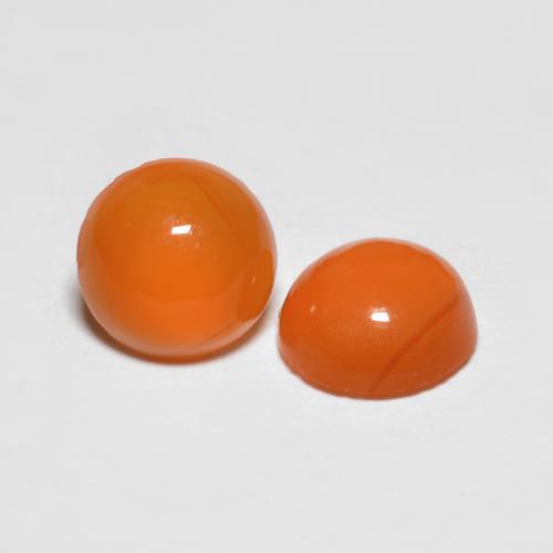 1.51 ctw Orange Agate Stones, Natural Agate in Round Cabochon Shape for Sale