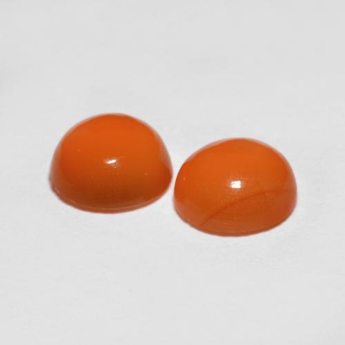 Agate Gemstones in 6 mm (calibrated) Size for Sale, Agate Stones in Medium Orange Color