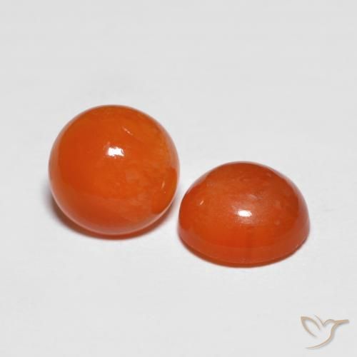 2.36 ctw Red Agate Stones, Natural Agate in Round Cabochon Shape for Sale