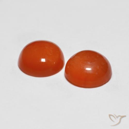 Agate Gemstones in 7 mm (calibrated) Size for Sale, Agate Stones in Light Red Color