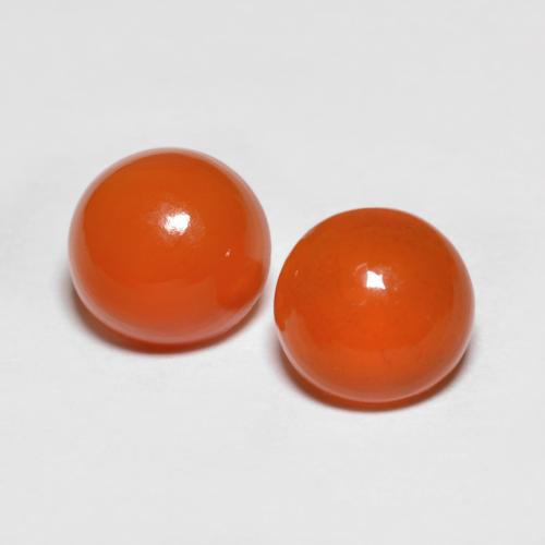 Intense Orange Agate Gem - 1.4ct Round Cabochon (ID: 606510)