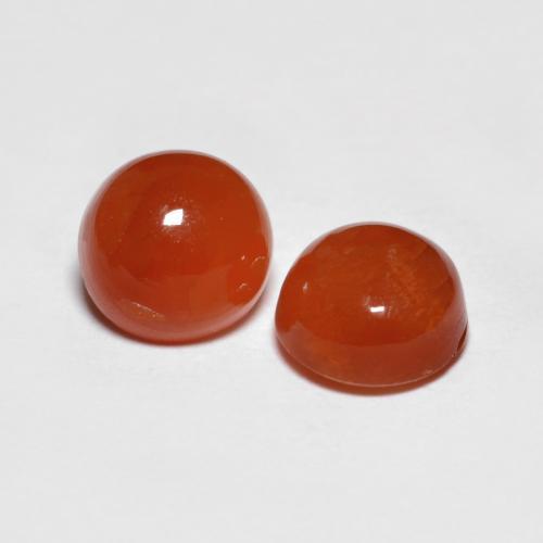 1.74 ctw Red Agate Stones, Natural Agate in Round Cabochon Shape for Sale