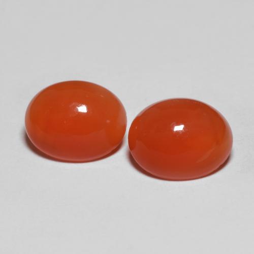 Orange Red Agate Gem - 1.7ct Oval Cabochon (ID: 606536)