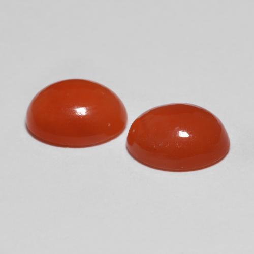 Agate Gemstones in 9 x 7 mm (calibrated) Size for Sale, Agate Stones in Orange Red Color