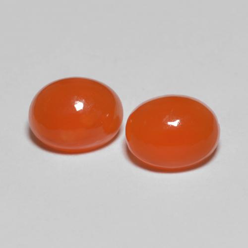 Light Red Agate Gem - 1.3ct Oval Cabochon (ID: 606540)
