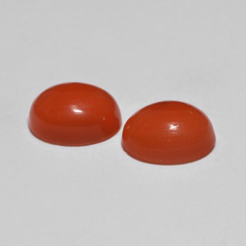 Agate Gemstones in 8 x 6 mm (calibrated) Size for Sale, Agate Stones in Medium Red Color