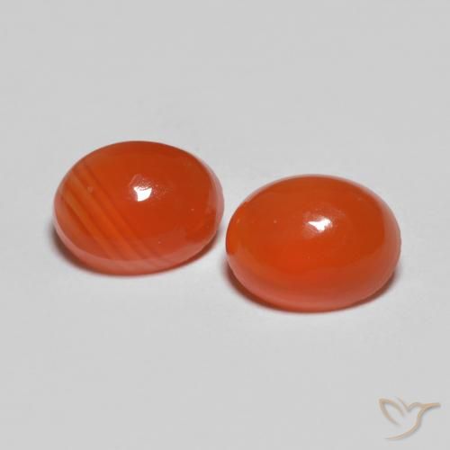 Light Red Agate Gem - 1.3ct Oval Cabochon (ID: 606543)