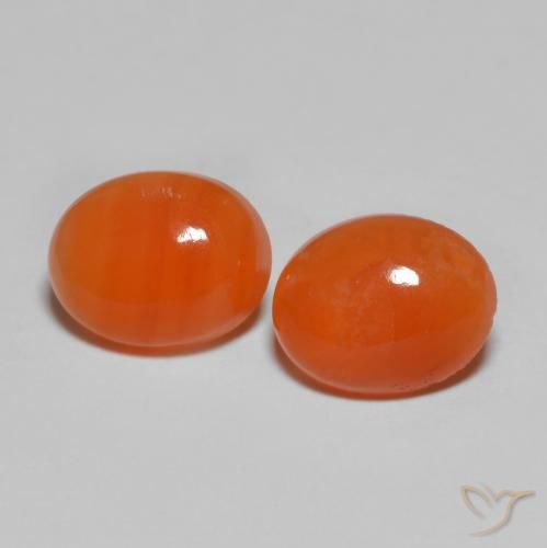 Agata rossa da 2,97 ct, taglio ovale da 8,7 x 7 mm dall'India, Photo A