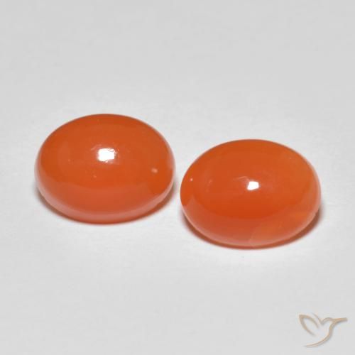 2.67 ct Orange Agate, 7.8 x 6.1 mm Oval Cut From India, Photo A