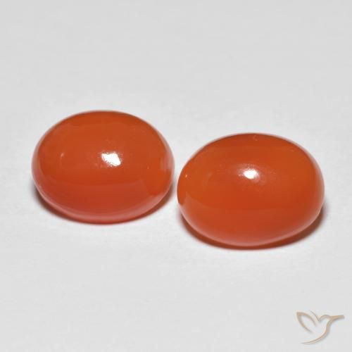 2.41 ct Red Agate, 7.6 x 6 mm Oval Cut From India, Photo A