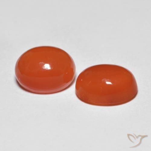 2.41 ctw Red Agate Stones, Natural Agate in Oval Cabochon Shape for Sale