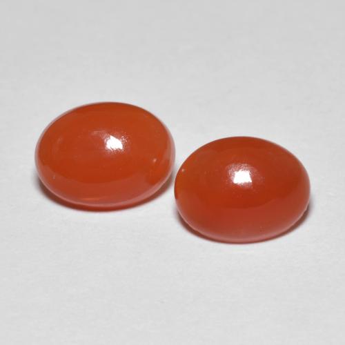 Orange Red Agate Gem - 1.2ct Oval Cabochon (ID: 606911)