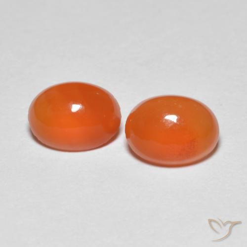 1.52 ct Orange Agate, 6.7 x 5.1 mm Oval Cut From India, Photo A