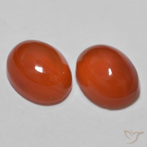 2.67 ct Orange Agate, 7.8 x 6 mm Oval Cut From India, Photo A