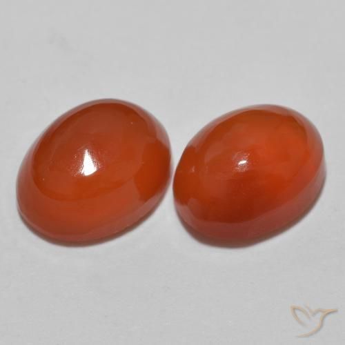 2.67 ctw Orange Agate Stones, Natural Agate in Oval Cabochon Shape for Sale