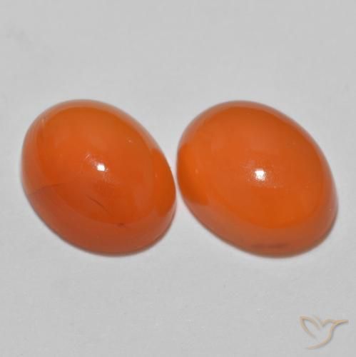 2.51 ct Orange Agate, 7.8 x 6 mm Oval Cut From India, Photo A