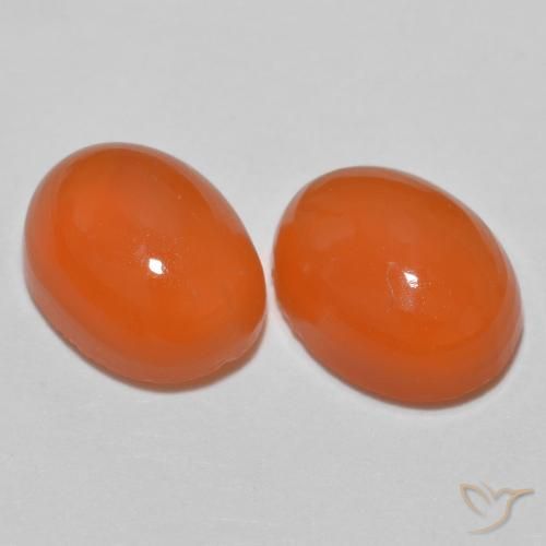 2.28 ct Orange Agate, 7.5 x 5.8 mm Oval Cut From India, Photo A