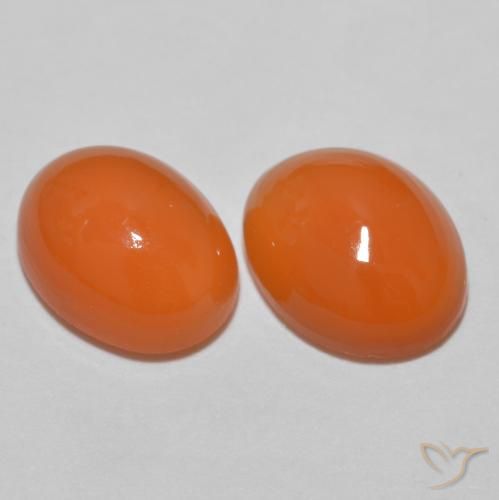 2.58 ct Orange Agate, 8.1 x 5.5 mm Oval Cut From India, Photo A