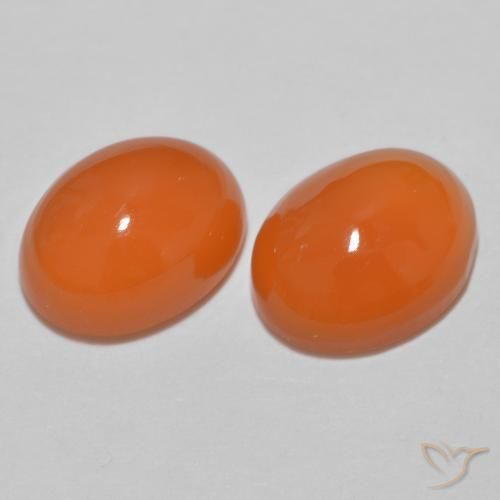 2.58 ctw Orange Agate Stones, Natural Agate in Oval Cabochon Shape for Sale