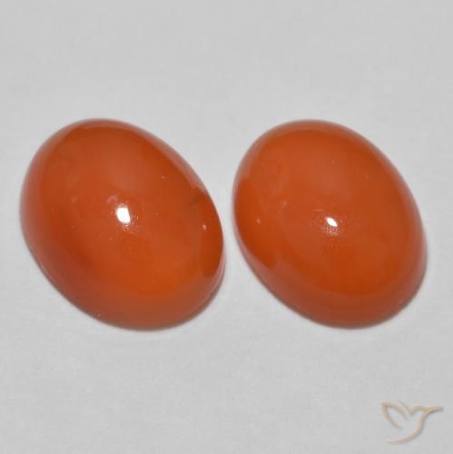 2.3 ct Orange Agate, 8 x 6.1 mm Oval Cut From India, Photo A