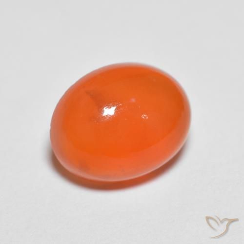 1.93 ct Orange Agate Stone, Natural Agate in Oval Cabochon Shape for Sale