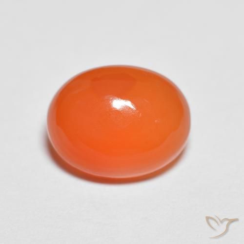 1.8 ct Orange Agate, 8.7 x 6.9 mm Oval Cut From India, Photo A