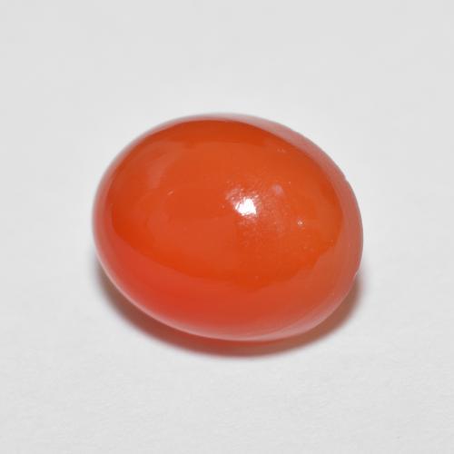 2.05 ct Orange Agate Stone, Natural Agate in Oval Cabochon Shape for Sale