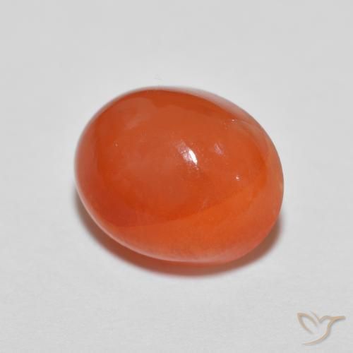 2.22 ct Orange Agate Stone, Natural Agate in Oval Cabochon Shape for Sale