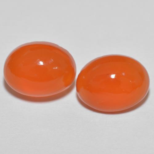 Fire Orange Agate Gem - 1.3ct Oval Cabochon (ID: 621056)