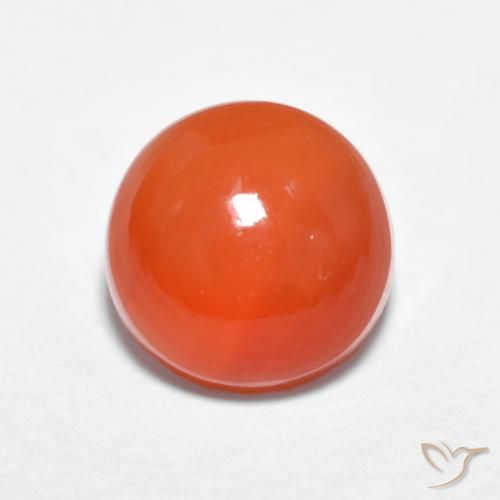 1.84 ct Orange Agate, 7.7 mm Round Cut From India, Photo A
