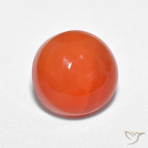 1.84 ct Orange Agate Stone, Natural Agate in Round Cabochon Shape for Sale
