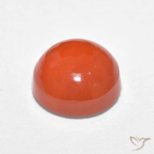 Agate Gemstone in 7.5 mm (calibrated) Size for Sale, Agate Stone in Medium Orange Color