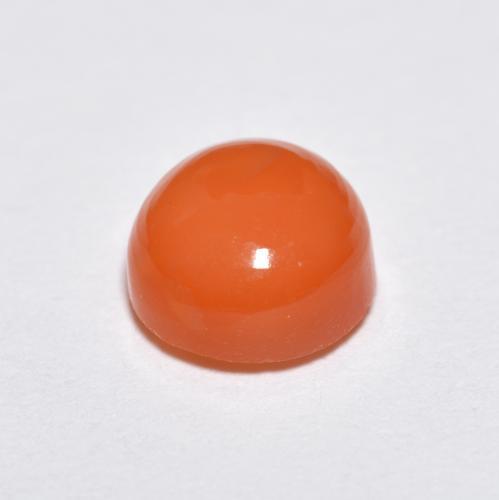 Agate Gemstone in 6.8 mm Size for Sale, Agate Stone in Medium Orange Color