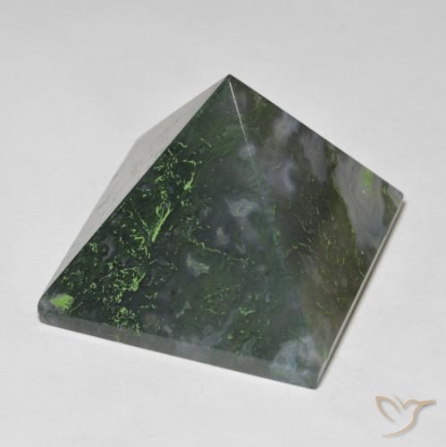 98.71 ct Green Agate Stone, Natural Agate in Pyramid Shape for Sale