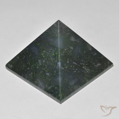 Agate Gemstone in 28.5 x 27.9 mm Size for Sale, Agate Stone in Medium Green Color