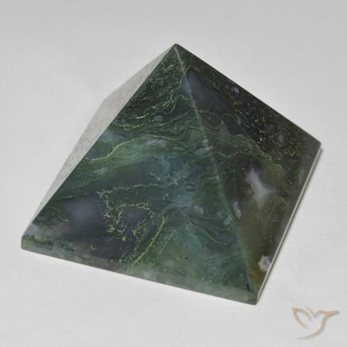 118.72 ct Green Agate Stone, Natural Agate in Pyramid Shape for Sale