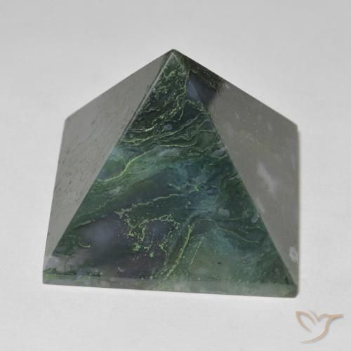 Agate Gemstone in 31.1 x 30.4 mm Size for Sale, Agate Stone in Medium Green Color