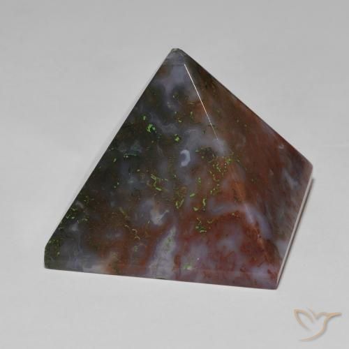 105.43 ct Green Agate Stone, Natural Agate in Pyramid Shape for Sale