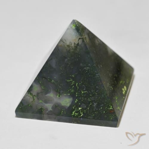 97.43 ct Green Agate Stone, Natural Agate in Pyramid Cabochon Shape for Sale